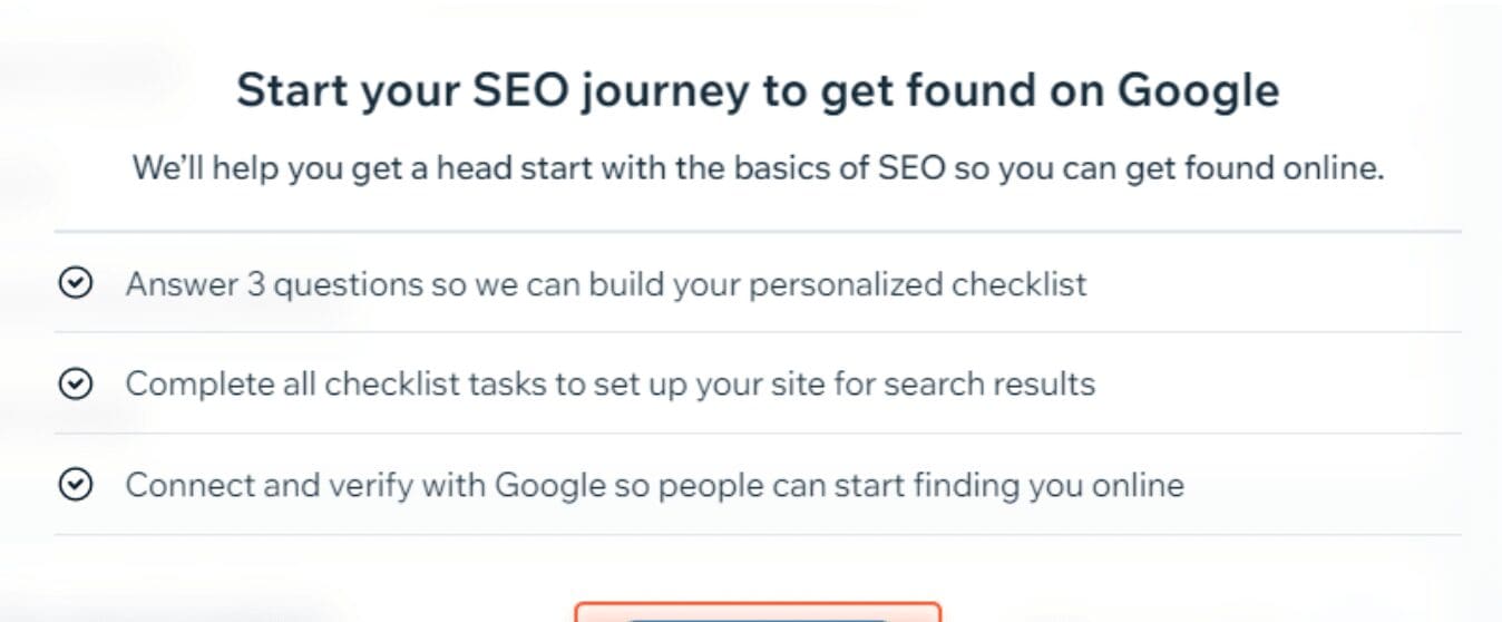 Liste de contrôle Seo Wix