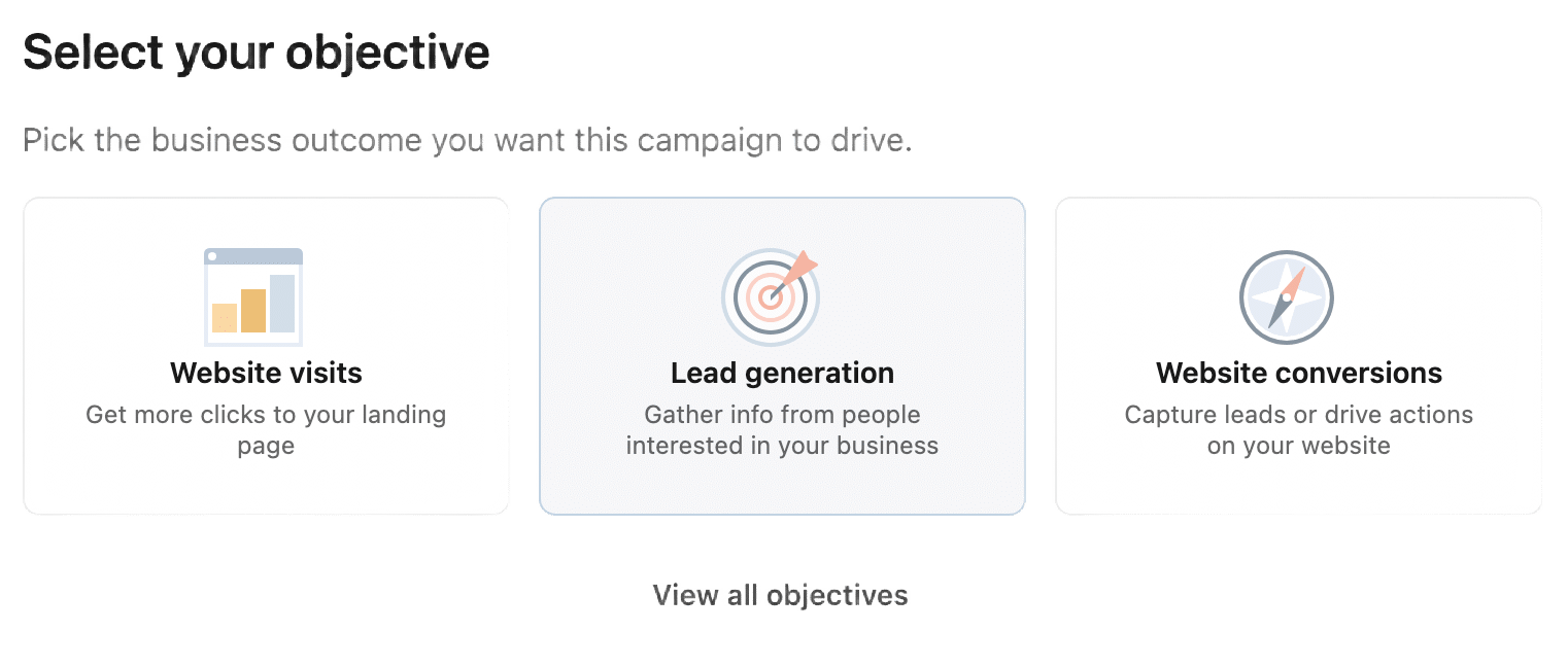 objectif linkedin avec campaigne manager